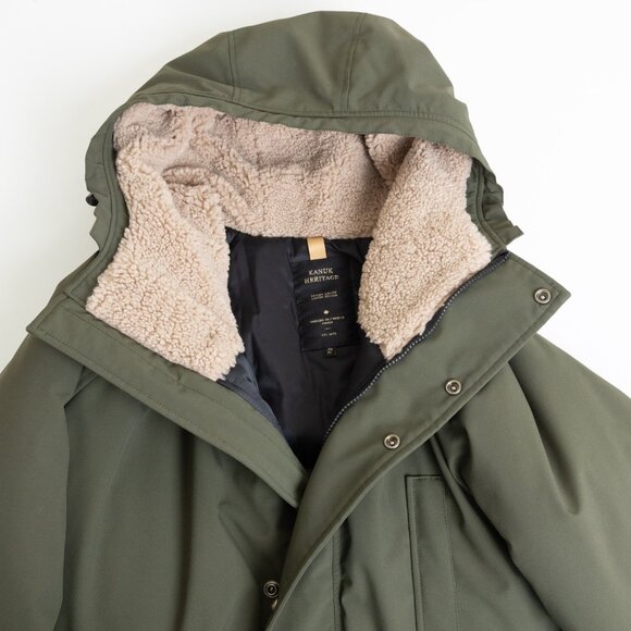 Kanuk Insulated Sherpa Jacket Winter Parka Green XL - Picture 4 of 16